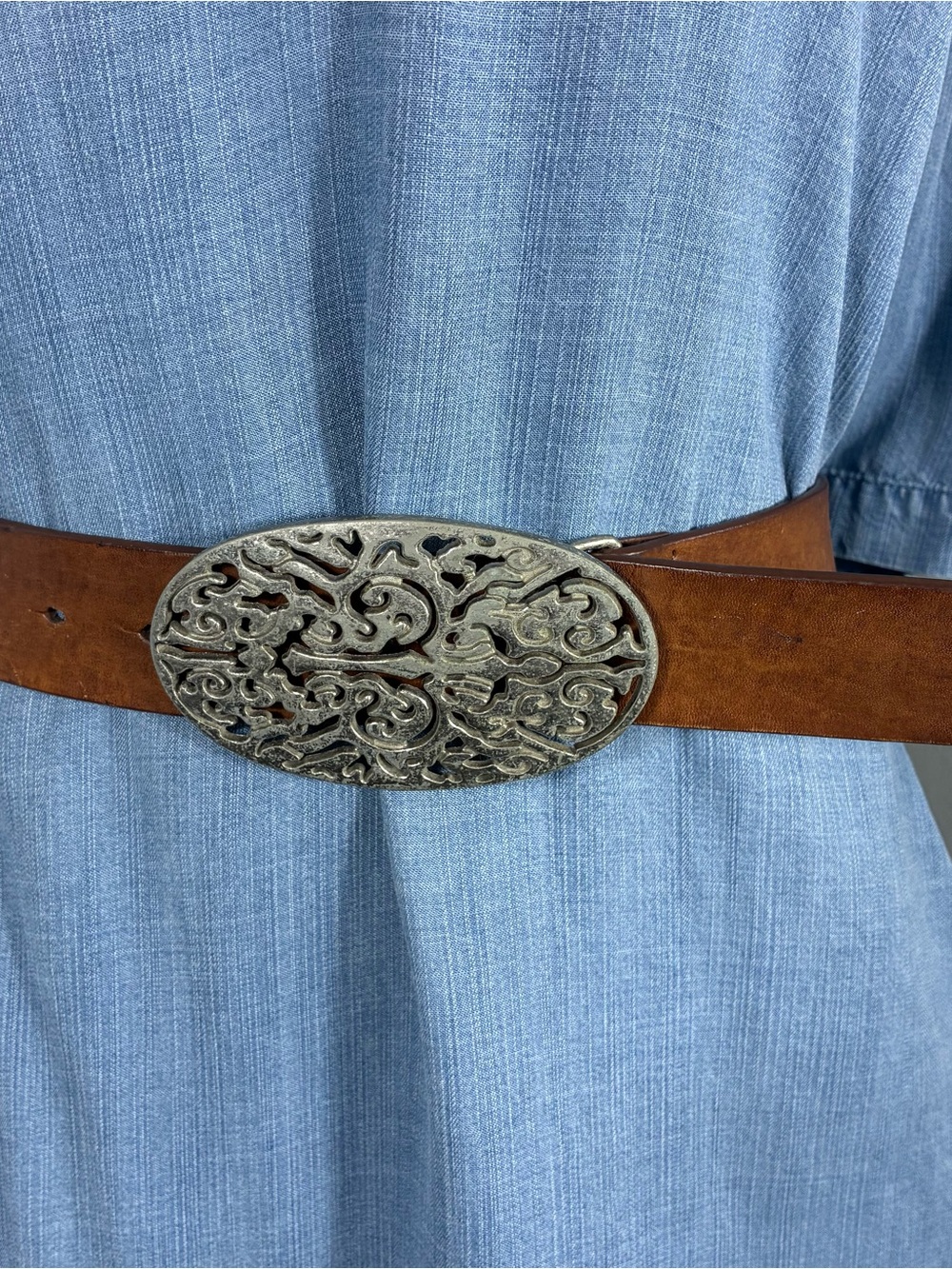 Vintage Liz Claiborne Womens Belt Sz L genuine leather Bohemian - Picture 2 of 10